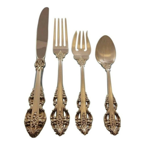 Couverts Offre Spéciale à la mode en acier inoxydable poignée gaufrée argent plaqué mariage argenterie ensemble de couverts pour le dîner - Product Image 1