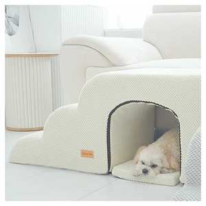 [AllmioPet] 3 Step Cave Style Pet <b>Stairs</b> Ivory AMP C3 IV 3 in 1 Indoor <b>Dog</b> Cat <b>Stair</b> Soft Pet Bed Home Use - Product Image 3