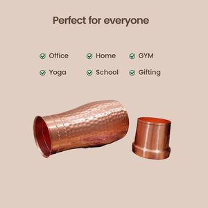 Botella de cobre hecha a mano eco segura duradera aumenta el metabolismo mejora la inmunidad diseño a prueba de fugas para gimnasio y usuarios domésticos - Product Image 4