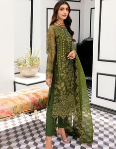Robe de luxe en Organza indien brodé Salwar Kameez avec travail manuel lourd, Collection de mariage, meilleure vente 2023 - Product Image 4