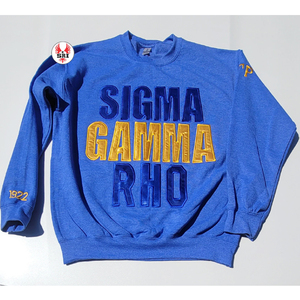 Sigma Gamma Rho Sorority bordado mujer polar cuello redondo sudadera SGRho Sorority bordado señoras cuello redondo hecho a medida - Product Image 1