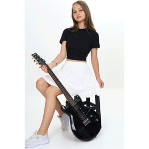 Mini jupe pour filles Tissu crêpe Design plissé - Product Image 2