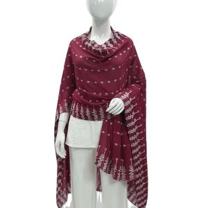 Châle en voile de coton AHE brodé de dentelle, de zari argenté et de strass métalliques, respirant, à motif floral, pour usage quotidien musulman et africain, vente en gros - Product Image 1