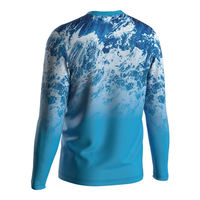 Vente en gros de chemises personnalisées UPF 50 + maillot de pêche pour hommes 100% polyester à séchage rapide par sublimation chemise de pêche à manches longues