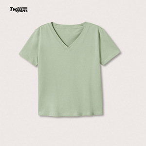 Camiseta Personalizada con Cuello en V para Mujer con Logotipo, 100% Algodón Canvas, Secado Rápido y Transpirable, Nueva Llegada - Product Image 1