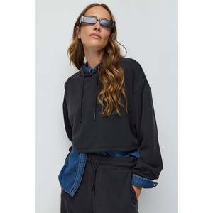 Sudadera Corta con Capucha de Textura Suave para Uso Diario - Product Image 1