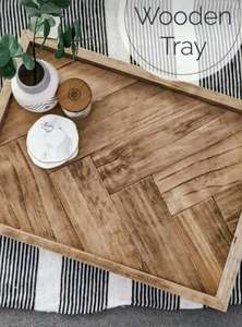 Lot de 3 plateaux de service en bois uniques pour la maison, l'hôtel et le restaurant-pour les cafés et les cantines - Product Image 2