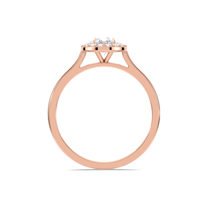 IGI Certified 1CT Oval Cut Halo Lab Grown Diamond Engagement <b>Ring</b> 14K Yellow / White And Rose Gold Micro Pave Bridal <b>Ring</b> - Product Image 4