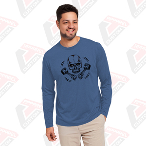 Heritage T-shirt en jersey de coton à manches longues pour homme Appliques de confort d'été écologiques disponibles Styles de velours côtelé batik denim - Product Image 5