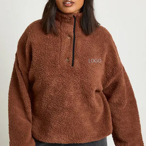 Service OEM de haute qualité pour les acheteurs en gros, prix avantageux, fermeture éclair sur le devant, matière sherpa pour une chaleur réglable, vêtements décontractés avec logo - Product Image 1