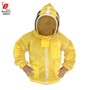 Professional Anti Bee jacket 3 Layer Air through Protective Bee jacket with Removable Hat Ventilated Beekeeping Jacket