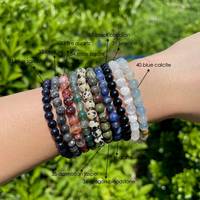 Pulseras de Piedra Lunar Arcoíris 100% Naturales de Alta Calidad Hechas a Mano, Pulidas y con Cuentas, Venta al por Mayor, Regalo con Color Fuego Azul