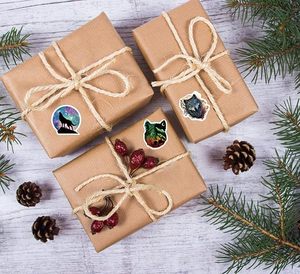 Benutzer definierte Wolf Roll Aufkleber Animal Theme Labels Dekorative Wolf Aufkleber für Geschenke, Scrap booking Events - Product Image 5