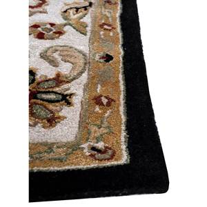 Tapis en laine et viscose tufté à la main Kasbah gris et noir, motif floral, pour salon, chambre à coucher, rectangulaire 4m, épaisseur 10mm - Top-1517 - Product Image 4