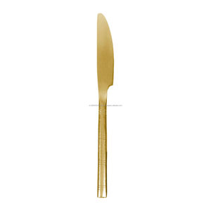 มาใหม่ล่าสุดไม้ไผ่รูปร่าง Handle 18/10 สแตนเลสโมเดิร์นและทนทานGolden 4 ชิ้นFlatwareชุดChicรับประทานอาหารอัพเกรด - Product Image 3