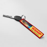 Porte-clés personnalisés en tissu 100% polyester sublimé, logo personnalisé, impression couleur intégrale, cadeau promotionnel - Product Image 3