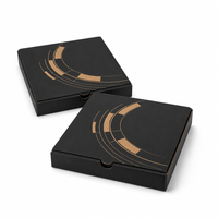 Boîte à pizza isolée en aluminium noir pour la livraison de pizzas chaudes, rétention de la chaleur, logo personnalisé, emballage alimentaire haut de gamme