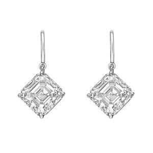 3.60 TCW Asscher Cut Drop Dangle Moissanite <b>Hoop</b> <b>Earrings</b> <b>for</b> <b>Women</b> / Anniversary Gift Jewelry <b>for</b> Her Diamond Studs - Product Image 1