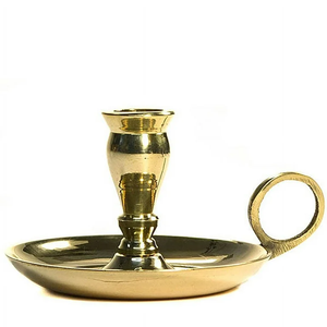 Chamberstick métal massif laiton fait à la main doigt boucle bougie nouveau Design métal laiton Chamberstick - Product Image 1