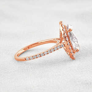 Elegante Verragio Collection Premium Wedding Ring Unique Moissanite y Halo Oval Cut Elegantes Anillos de Moissanite - Product Image 2