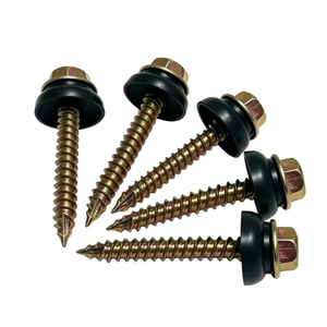 Vis autotaraudeuse à tête hexagonale zinguée avec rondelle en caoutchouc pour le travail du bois - Product Image 1