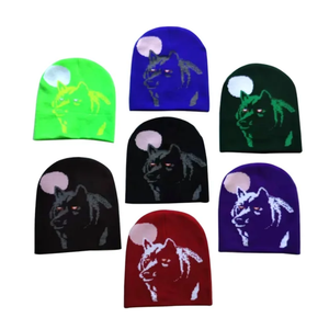 2025 Otoño Invierno nueva personalidad Hip Hop mueca gorro de punto logotipo personalizado gorro para Calle diaria al aire libre clima frío hecho a mano - Product Image 5