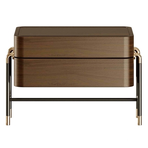 Thiết kế hiện đại đầu giường bằng gỗ với ngăn kéo vàng đen chân kim loại Walnut gỗ giọng bảng NỘI THẤT PHÒNG NGỦ thiết lập Bàn Cạnh Giường ngủ - Product Image 2