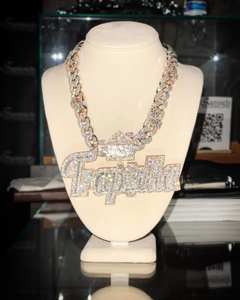 Personnaliser OTF Ice Out Real Moissanite Pendentif Hip Hop pour homme Bijoutier Ouvert Véritable Moissanite Pendentif Hip Hop pour homme - Product Image 2