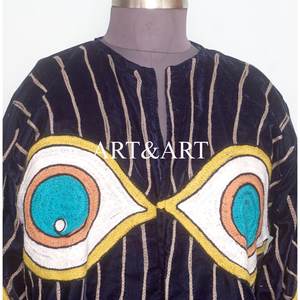 Veste en velours Suzani brodée à la main pour femmes, style bohème classique et élégant, coton écologique, séchage rapide - Product Image 3