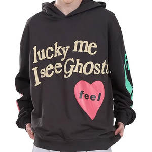 Sudadera con capucha de hombre con logotipo personalizado de fábrica al por mayor unisex de gran tamaño y lana en blanco con estampado personalizado de alta calidad 450GSM - Product Image 2