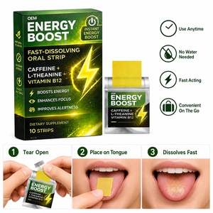 Tiras Orales de Disolución Rápida para Aumentar la Energía, Cafeína, L-Teanina, <span class=keywords><strong>Vitamina</strong></span> B12, Sin Azúcar, Apoyo para la Concentración y la Alerta, Energy OralFilm - Product Image 3