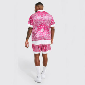 Ensemble décontracté personnalisé, t-shirts et shorts imprimés par sublimation, ensemble de t-shirts et shorts amples, polyester/coton, séchage rapide - Product Image 2