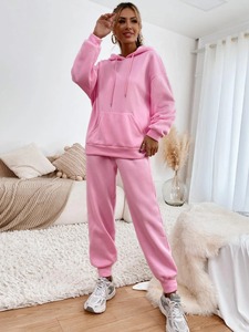 Conjunto Deportivo de Felpa de Algodón para Mujer, Sudadera con Capucha y Pantalones Deportivos, Elegante y Cómodo - Product Image 5