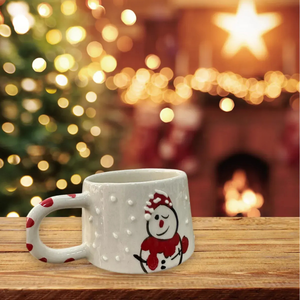 Mug à thème de Noël avec bonhomme de neige, qualité supérieure, édition cadeau pour les fêtes - Product Image 1