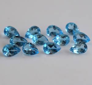 ลูกแพร์สวิสสีฟ้าบุษราคัมตัด3X5มม. ลูกแพร์สวิสสีฟ้าบุษราคัมทรงหลวมตัด - Product Image 3