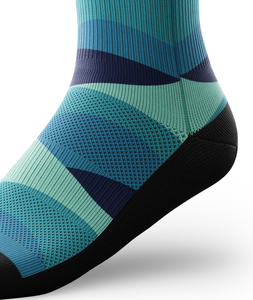 ODM fabricante al por mayor hombres mujeres paisaje personalizado gráfico deportes equipo longitud algodón calcetines Multicolor pedido a granel logotipo inferior - Product Image 5