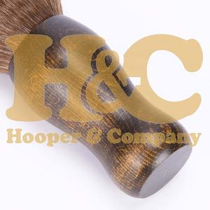 Nouvelle brosse à raser Hooper and Company à manche en bois et poils de grison de qualité supérieure, tendance, pour salon, voyage et nettoyage de la barbe - Product Image 4