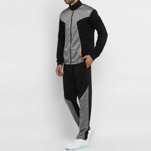 Survêtement d'athlétisme personnalisé pour hommes, ensemble de blocs de couleurs à fermeture éclair complète, pantalon et veste de jogging fuselés pour l'entraînement en salle de sport, commandes en gros - Product Image 2