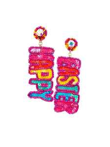 Handmade Leopard Pattern Seed Beads Embroidery Drop Earrings From India <b>Fashion</b> <b>Accessory</b> for Party - Product Image 5