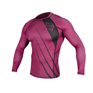 Conjuntos de Rashguards de BJJ Personalizados de Alta Calidad para Hombre, Transpirables, 100% Poliéster, Manga Larga, 180g, Diseño Sólido, Cuello en V, Secado Rápido, OEM - Product Image 1
