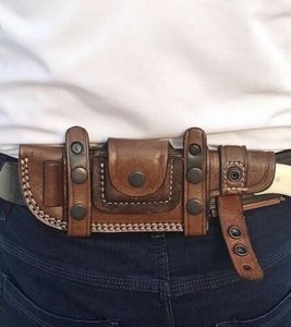 Étui en cuir personnalisé OEM fait main pour couteaux cousu à la main finition de haute qualité design portable noir - Product Image 6