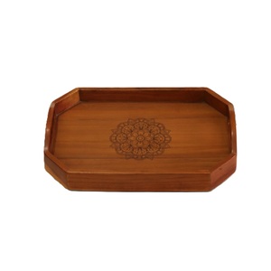 Bandeja de servicio de madera de Metal de primera calidad, Asa moderna para el hogar, cocina, restaurante, oficina, organizador de mesa de comedor, precio bajo, India para - Product Image 1