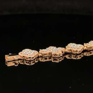 Bracelet en argent 925 plaqué or jaune avec croix sertie de diamants Moissanite incolores, style hip-hop, pour femmes. - Product Image 5