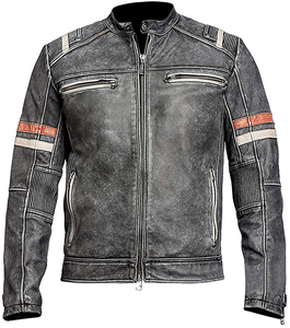 Blouson en cuir vieilli sur mesure, style moto vintage, blouson sport d'hiver, taille et design personnalisés, imperméable - Product Image 2