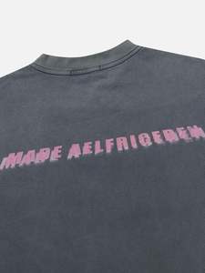 เสื้อยืดลำลองแนวสตรีทผ้าคอตตอน100% โลโก้ด้านหน้าทรงหลวมเข้ารูป - Product Image 5