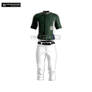 Uniforme de béisbol de manga corta con botones completos sublimados, Conjunto de camiseta y pantalones de equipo personalizado, ropa deportiva transpirable que absorbe la humedad - Product Image 1