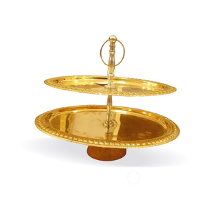 Support à dessert en métal pour fruits Support à gâteau en métal Support à 2 étages pour fruits Cadeau de pendaison de crémaillère - Product Image 1