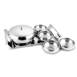 Premium Stainless Steel Serving Collection With Silver With Tray <b>Dessert</b> Serving <b>Set</b> Snacks Stylish Design - Product Image 2
