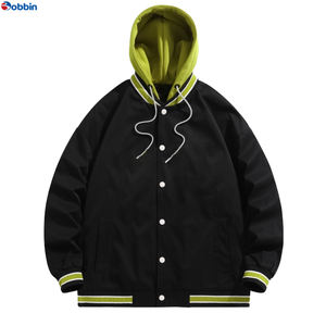 Chaqueta Universitaria con Capucha para Estudiantes, de Moda, Talla Grande, Chaqueta Universitaria para Hombre, Bordado Personalizado de Letras de Béisbol - Product Image 6