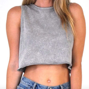 Camiseta Deportiva de Algodón Orgánico con Logotipo Personalizado 2026, Camiseta Informal para Mujer con Lavado Ácido, Camiseta Corta con Bordado 3D - Product Image 6